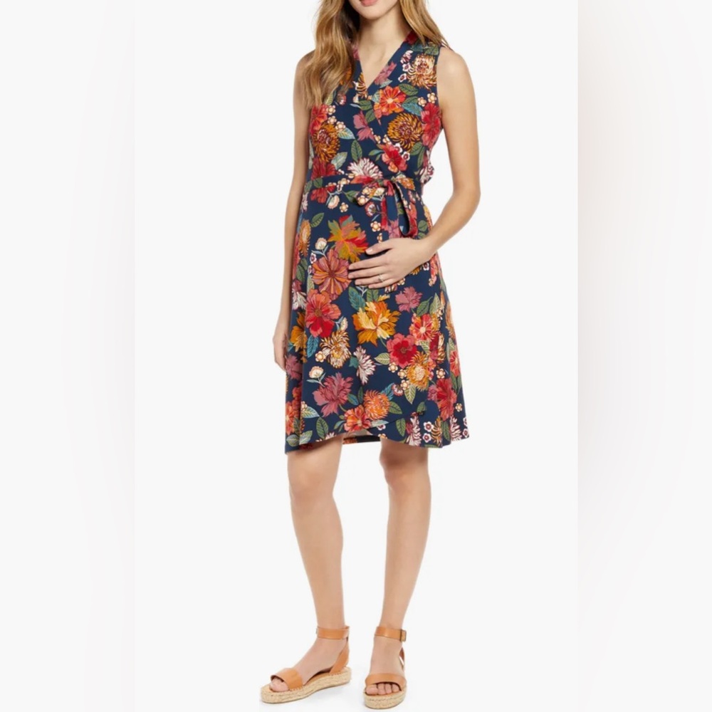 Print Maternity Wrap Sundress
